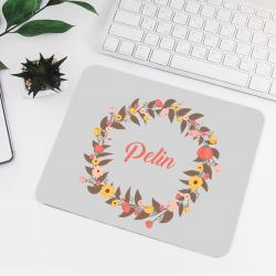 Personalized Floral Design Mouse Pad