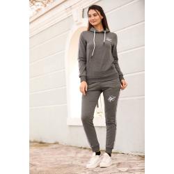 Women's Hooded Anthracite Sweat Suit