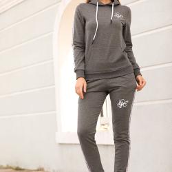Women's Hooded Anthracite Sweat Suit